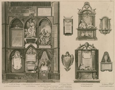 Västra sidan av Poets Corner, Westminster Abbey, London av H. Villiers