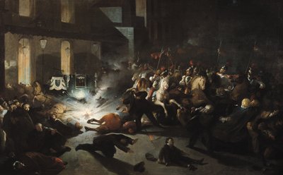 Attentatförsöket på kejsar Napoleon III (1808-73) av Felice Orsini (1819-59) den 14 januari 1858, 1862 av H. Vittori Romano