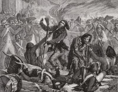 Det schweiziska gardets massaker, 10 augusti 1792 av H. de la Charlerie