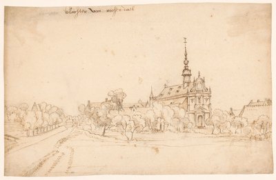 Klostret Roosendael i Walem, mellan träd av H. van Wel (attributed to)