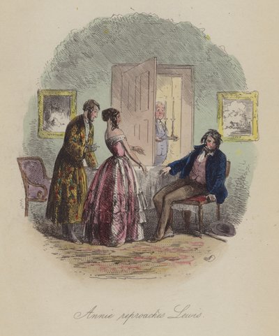 Illustration för Lewis Arundel eller The Railroad of Life av Frank E Smedley (färgad gravyr) av after Hablot Knight Browne