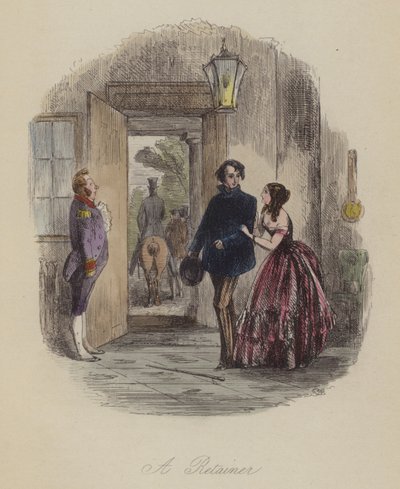 Illustration för Lewis Arundel eller The Railroad of Life av Frank E Smedley (färgad gravyr) av after Hablot Knight Browne