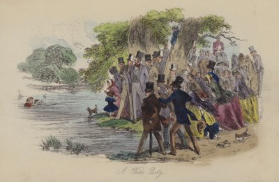 Illustration för Lewis Arundel eller The Railroad of Life av Frank E Smedley (färgad gravyr) av after Hablot Knight Browne