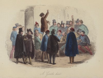Illustration för Lewis Arundel eller The Railroad of Life av Frank E Smedley (färgad gravyr) av after Hablot Knight Browne