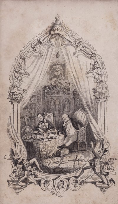 Samuel Pickwick och Alfred Jingle, illustration från Charles Dickens roman The Pickwick Papers (gravyr) av after Hablot Knight Browne