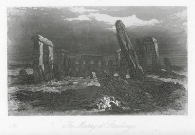 Londons gator: Mötet vid Stonehenge (gravyr) av Hablot Knight (1815-92) Browne