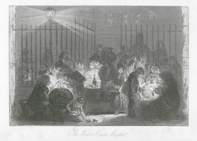 Straßen von London: Der Brunnenkresse-Markt von Hablot Knight (1815-92) Browne