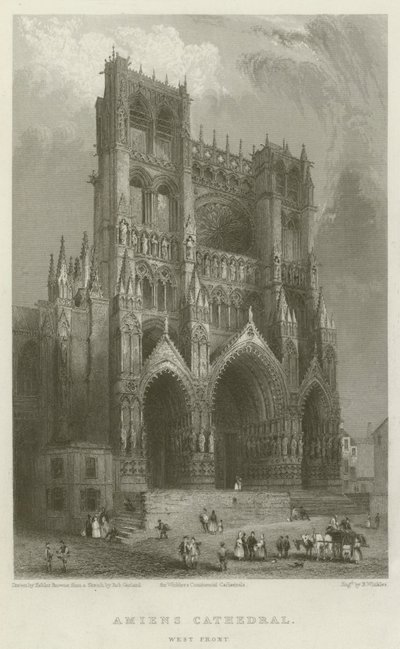 Amiens katedral, västra fronten av Hablot Knight Browne