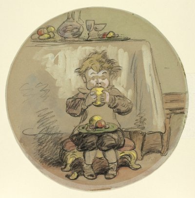 Pojke äter frukt av Hablot Knight Browne