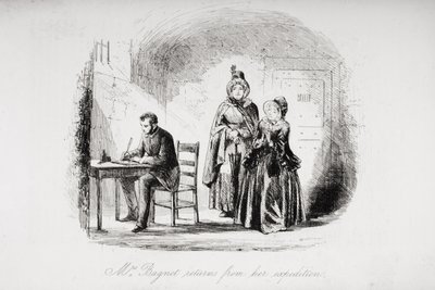 Mrs. Bagnet återvänder från sin expedition, illustration från 
