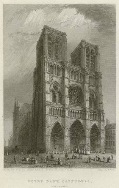 Notre Dame-katedralen, västra fronten av Hablot Knight Browne