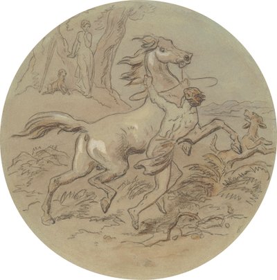 En av arton mönster för en serie plattor som illustrerar Venus och Adonis av Hablot Knight Browne