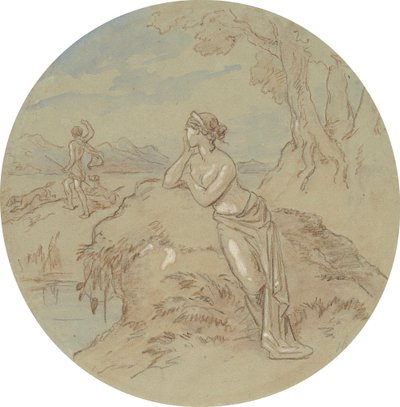 En av arton mönster för en serie plattor som illustrerar Venus och Adonis av Hablot Knight Browne