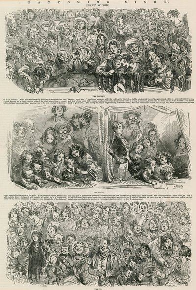 Pantomime Night: The Gallery, The Boxes, The Pit (gravyr) av Hablot Knight Browne