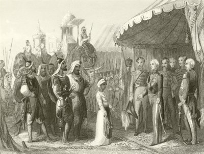 Överlämnande av Maharajah Dhuleep Singh till Sir Henry Hardinge av Hablot Knight Browne