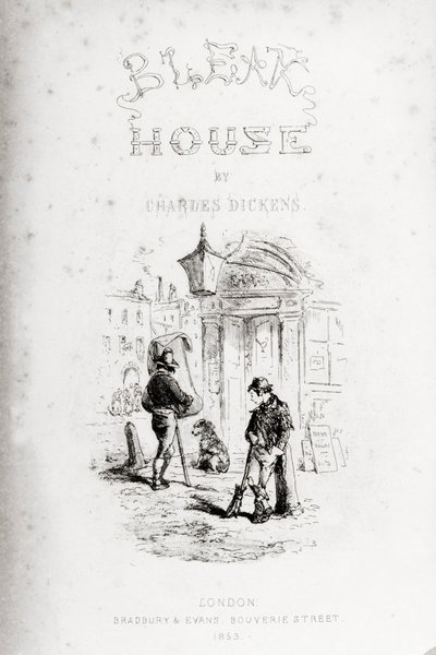 Titelsida till "Bleak House" av Charles Dickens (1812-70), utgiven 1853. av Hablot Knight Browne