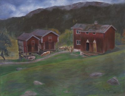 Gård på Åse i Telemarken, Norge av Halfdan Egedius