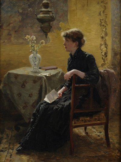 Dam i svart, 1889 av Hamilton Hamilton