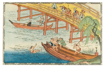 6:e månmånaden (Rokugatsu) från serien The Twelve Months, ca 1830-1839 (träsnitt på papper) av Hanabusa Itcho