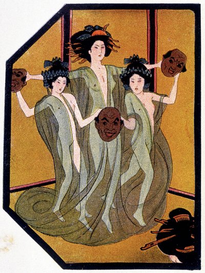 Entrance of the Japanese Youth - i "" Japanese Dolls"" av Félicien Champsaur, ill. Hanafusa Itcho, Paris av Hanabusa Itcho