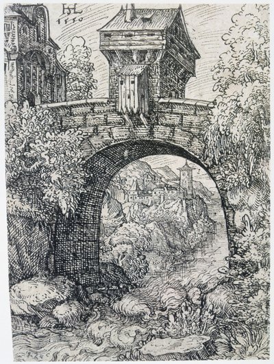 Landskap med bro, 1550 av Hanns Sebald Lautensack