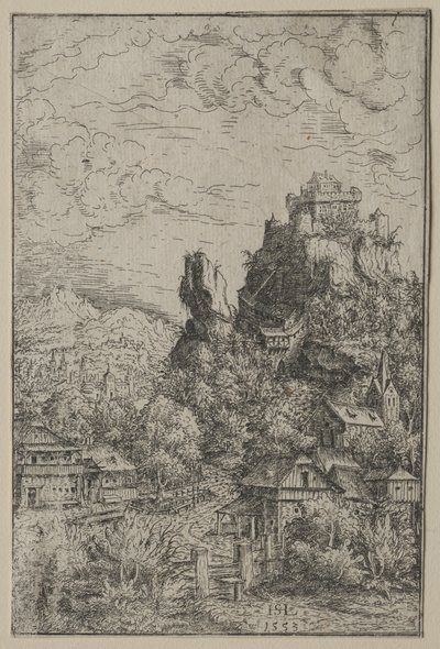 Landskap med ett slott, 1553. av Hanns Sebald Lautensack