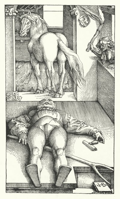 Den förhäxade brudgummen (gravyr) av Hans (after) Baldung Grien