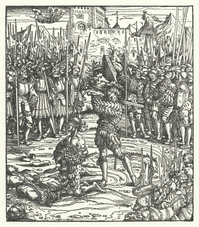 Avrättning av ledarna för ett uppror mot styre av ärkehertig Maximilian av Österrike i Flandern av Hans (after) Burgkmair