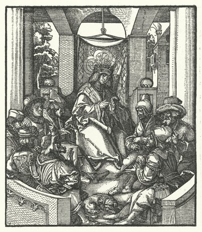 Kung Ludvig XI av Frankrike förhandlar med flamländska rebeller av Hans (after) Burgkmair