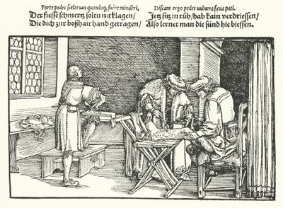 Bensår eller sår (gravyr) av Hans (after) Burgkmair