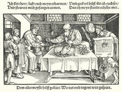 Välgöraren (gravyr) av Hans (after) Burgkmair