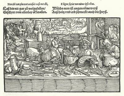 Kopparsmeden (gravyr) av Hans (after) Burgkmair