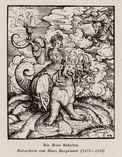 Whore of Babylon (träsnitt) av Hans (after) Burgkmair