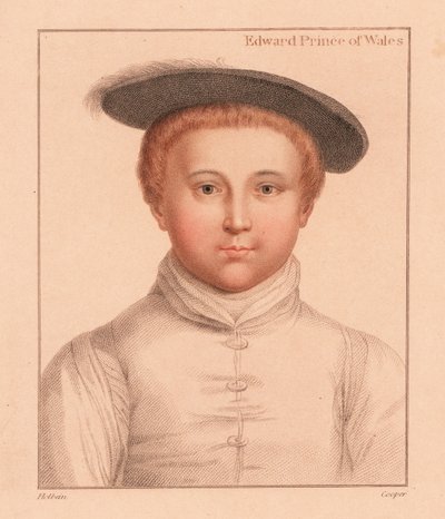 Edward, Prince of Wales, 3-5 år, 1812 (gravyr) av Hans (after) Holbein the Younger