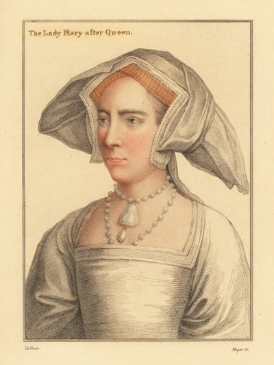Lady Mary, dotter till kung Henrik VIII., 1812 (gravyr) av Hans (after) Holbein the Younger
