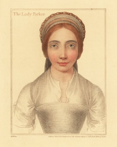 Lady Parker, fru till Sir Henry Parker., 1812 (gravyr) av Hans (after) Holbein the Younger