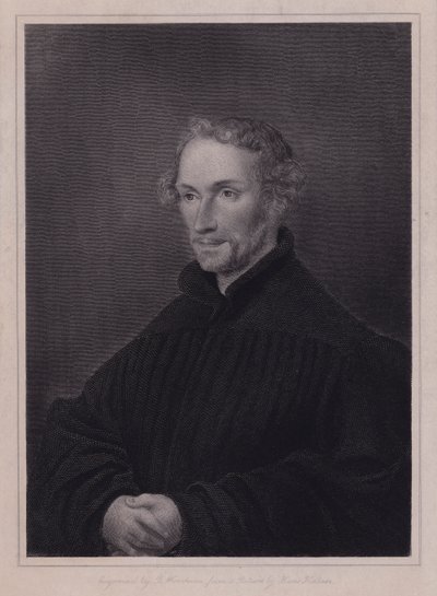 Philipp Melanchthon, tysk protestantisk reformator och kollaboratör med Martin Luther (gravyr) av Hans (after) Holbein the Younger