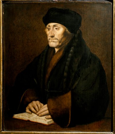 Porträtt av Didier Erasme (Erasmus av Rotterdam) (1469 - 1536), holländsk humanist. Målning efter originalet av Holbein Hans den unge (1497-1543) Galleria Sabauda Turin ©Luisa Ricciarini/Leemage av Hans (after) Holbein the Younger
