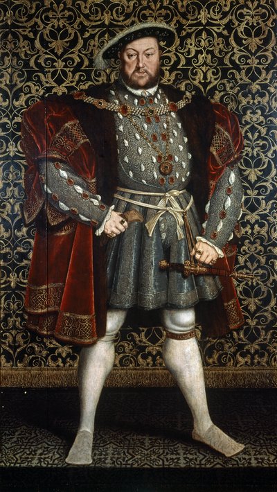 Porträtt av kung Henrik VIII, efter 1557 (olja på träpanel) av Hans (after) Holbein the Younger