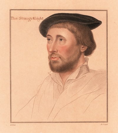 Sir Thomas le Strange av Hunstanton, High Sheriff av Norfolk., 1812 (gravyr) av Hans (after) Holbein the Younger