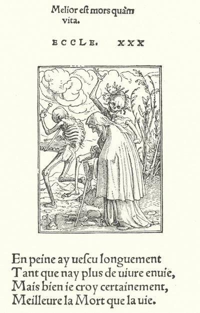 Den åldrade kvinnan (gravyr) av Hans (after) Holbein the Younger