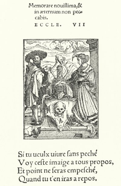 Den allegoriska dödsbrunnen (gravyr) av Hans (after) Holbein the Younger