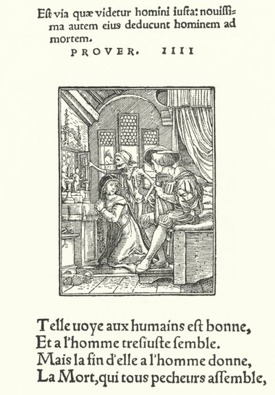 Kanoninnan eller nunnan (gravyr) av Hans (after) Holbein the Younger