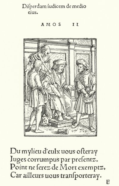 Den korrupte domaren (gravyr) av Hans (after) Holbein the Younger