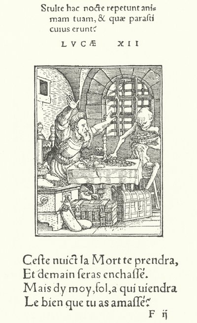The Miser (gravyr) av Hans (after) Holbein the Younger