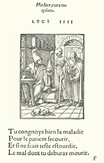 Läkaren (gravyr) av Hans (after) Holbein the Younger