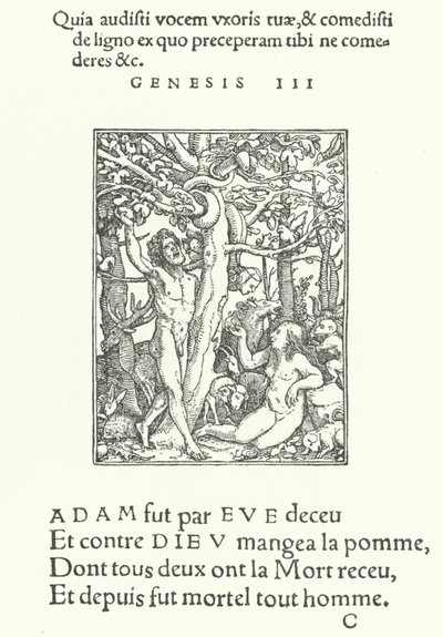 Frestelsen (gravyr) av Hans (after) Holbein the Younger