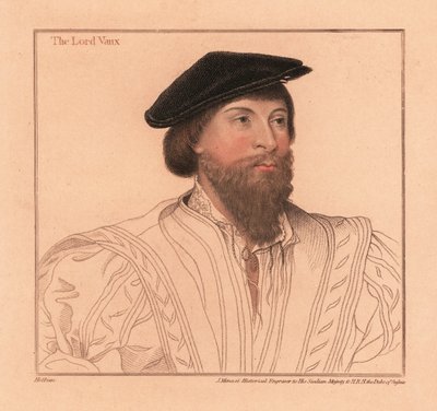Thomas Vaux, engelsk poet och adelsman. ,1812 (gravyr) av Hans (after) Holbein the Younger