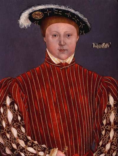 ""Porträtt av Edward VI (1537-1553) kung av England"" Målning av Hans Holbein den yngres krets av Hans (circle of) Holbein the Younger