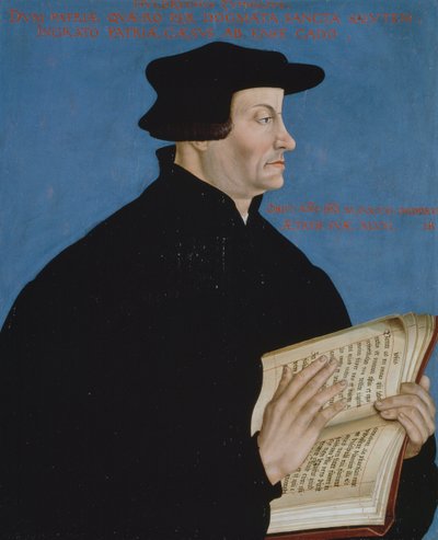 Porträtt av Huldrych Zwingli (1848-1531) av Hans Asper